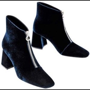 ZARA Velvet Ankle Boots